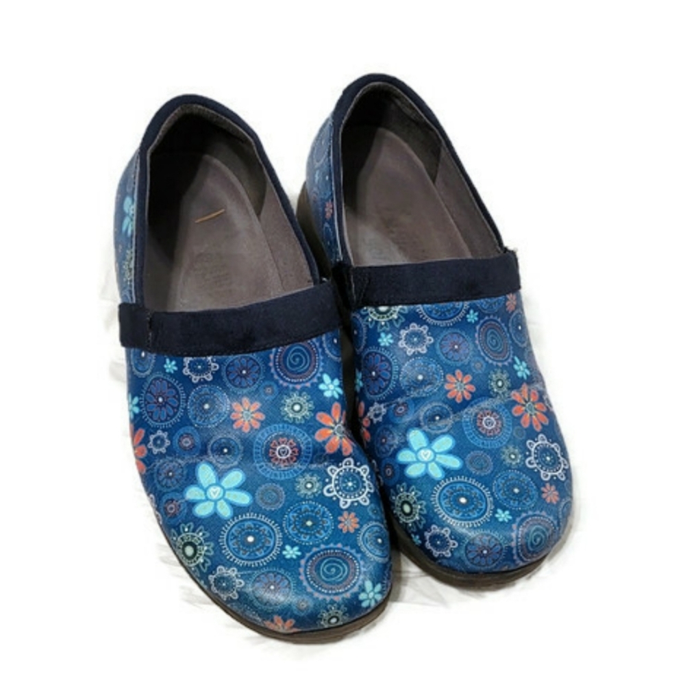 Grey's Anatomy Meredith Professional Softwalk Shoes Blue Floral Womens Size 11